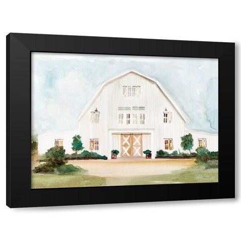 Wedding Barn Black Modern Wood Framed Art Print with Double Matting by Stellar Design Studio