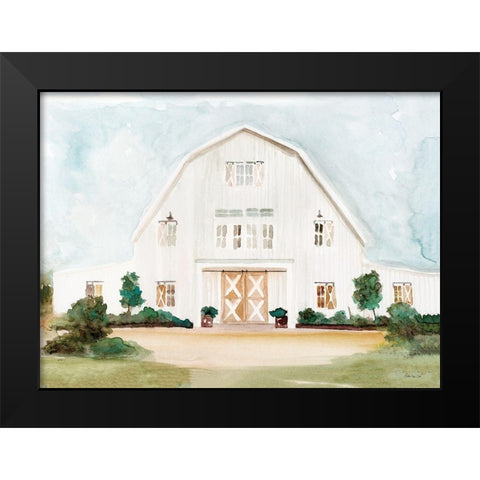 Wedding Barn Black Modern Wood Framed Art Print by Stellar Design Studio
