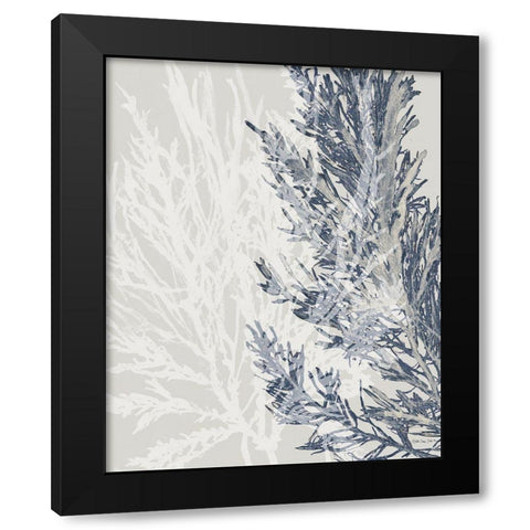 Transparent Coral 1 Black Modern Wood Framed Art Print by Stellar Design Studio