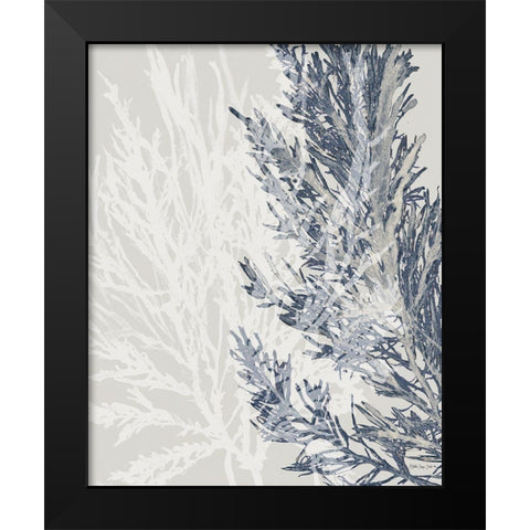 Transparent Coral 1 Black Modern Wood Framed Art Print by Stellar Design Studio