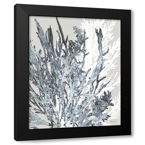 Transparent Coral 2 Black Modern Wood Framed Art Print by Stellar Design Studio