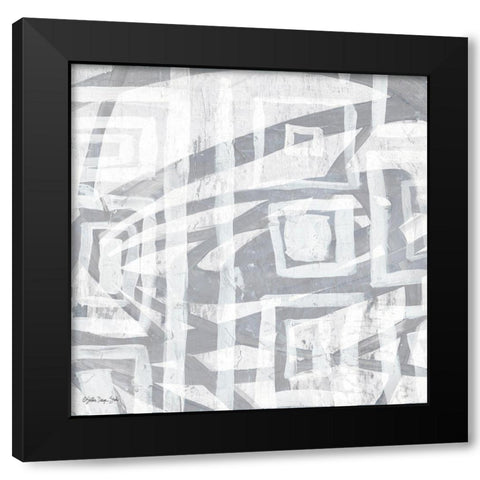 Intertwined 5 Black Modern Wood Framed Art Print by Stellar Design Studio