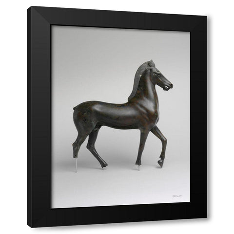 Roman Horse Statue 1 Black Modern Wood Framed Art Print with Double Matting by Stellar Design Studio