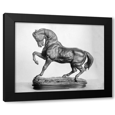 Roman Horse Statue 2 Black Modern Wood Framed Art Print with Double Matting by Stellar Design Studio