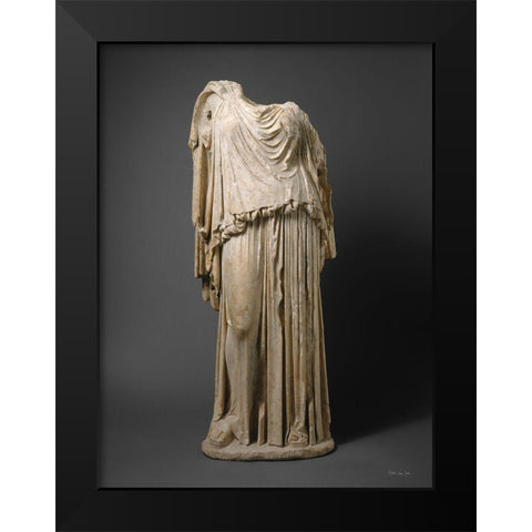 Roman Statue Black Modern Wood Framed Art Print by Stellar Design Studio