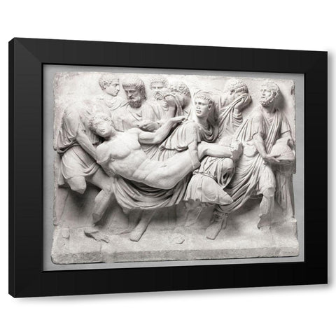 Roman Sculpture Black Modern Wood Framed Art Print with Double Matting by Stellar Design Studio