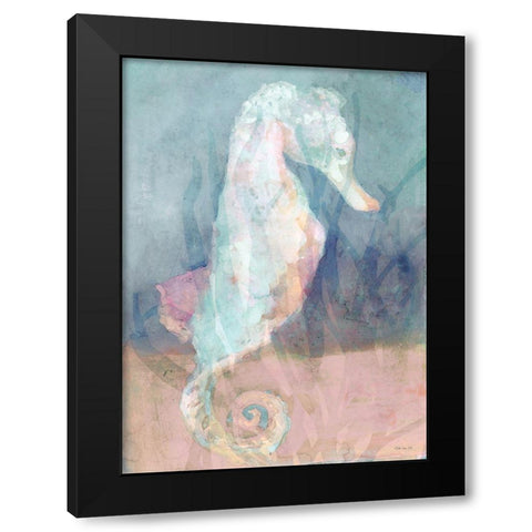 Seahorse I Black Modern Wood Framed Art Print by Stellar Design Studio