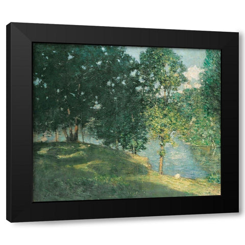 Afternoon Reflection Black Modern Wood Framed Art Print with Double Matting by Stellar Design Studio