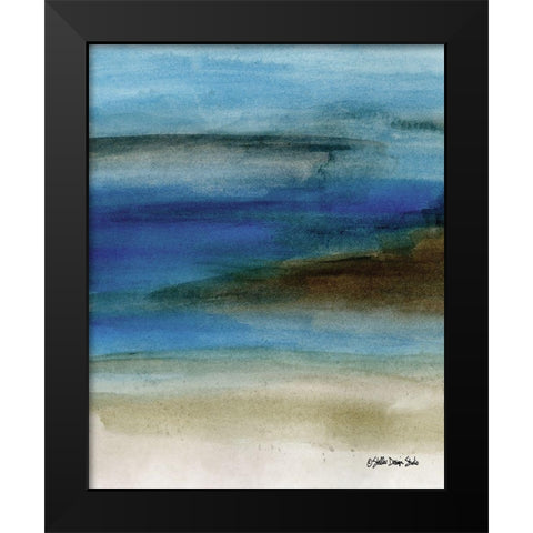 Coastal Abstraction 1 Black Modern Wood Framed Art Print by Stellar Design Studio