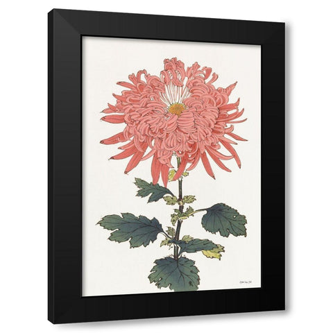 Pink Floral 1  Black Modern Wood Framed Art Print by Stellar Design Studio