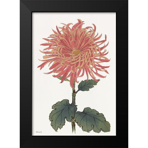 Pink Floral 2 Black Modern Wood Framed Art Print by Stellar Design Studio