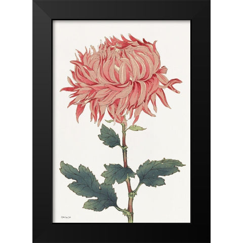 Pink Floral 4  Black Modern Wood Framed Art Print by Stellar Design Studio
