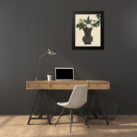 Ebony Vase 1 Black Modern Wood Framed Art Print by Stellar Design Studio