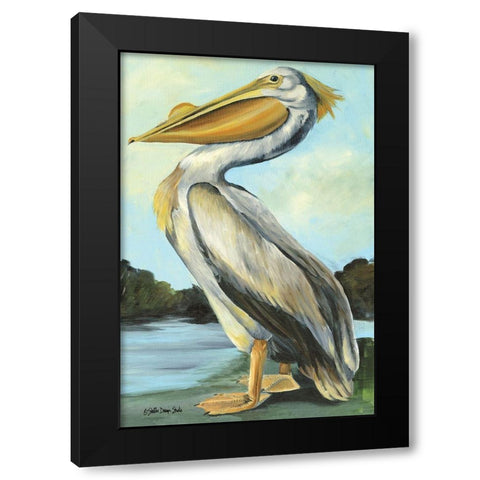 The Grand Pelican Black Modern Wood Framed Art Print with Double Matting by Stellar Design Studio