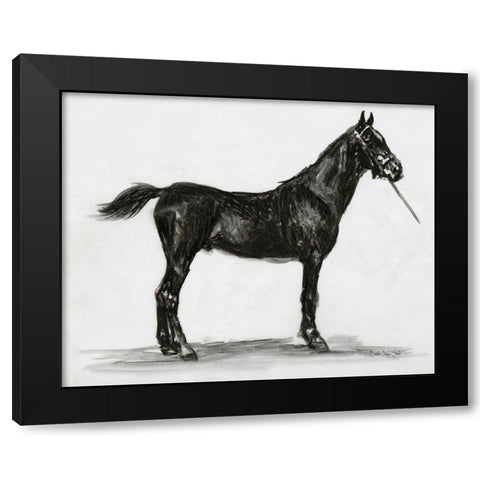 Horse Study 3 Black Modern Wood Framed Art Print by Stellar Design Studio