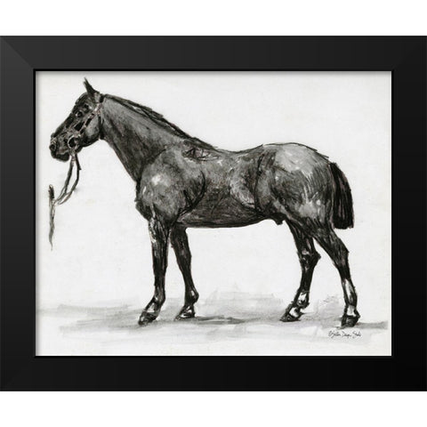 Horse Study 4 Black Modern Wood Framed Art Print by Stellar Design Studio