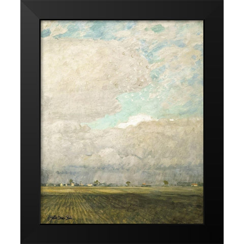 Pasture Land Black Modern Wood Framed Art Print by Stellar Design Studio