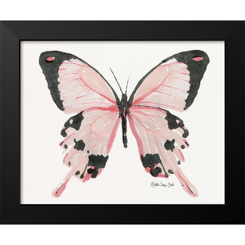 Butterfly 1 Black Modern Wood Framed Art Print by Stellar Design Studio