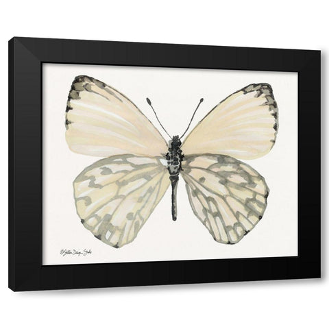 Butterfly 2 Black Modern Wood Framed Art Print by Stellar Design Studio