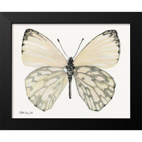 Butterfly 2 Black Modern Wood Framed Art Print by Stellar Design Studio