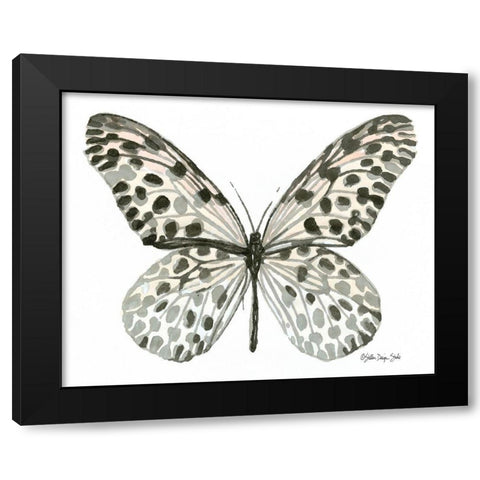 Butterfly 3 Black Modern Wood Framed Art Print by Stellar Design Studio