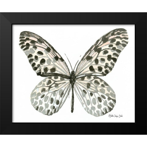 Butterfly 3 Black Modern Wood Framed Art Print by Stellar Design Studio
