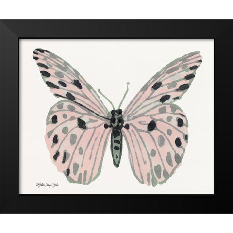 Butterfly 6 Black Modern Wood Framed Art Print by Stellar Design Studio