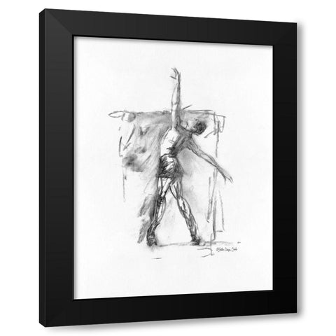 Dance Figure 2 Black Modern Wood Framed Art Print with Double Matting by Stellar Design Studio