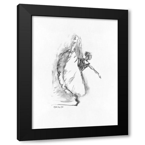 Dance Figure 4 Black Modern Wood Framed Art Print with Double Matting by Stellar Design Studio