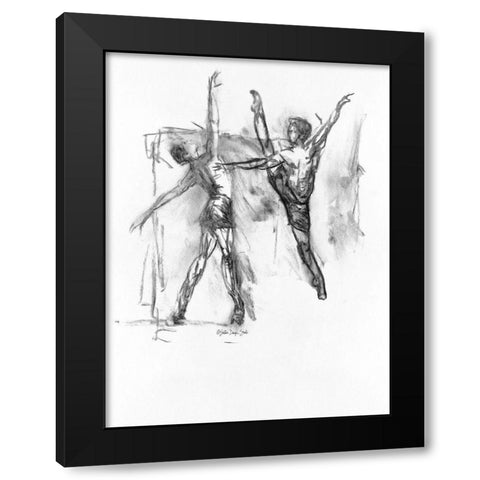 Dance Figure 5 Black Modern Wood Framed Art Print by Stellar Design Studio