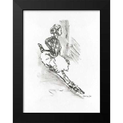 Dance Figure 6 Black Modern Wood Framed Art Print by Stellar Design Studio