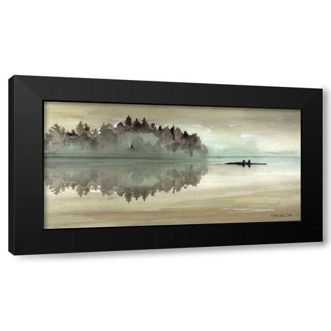 Lake Fishing I Black Modern Wood Framed Art Print by Stellar Design Studio