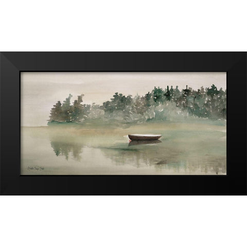 Lake Fishing II Black Modern Wood Framed Art Print by Stellar Design Studio