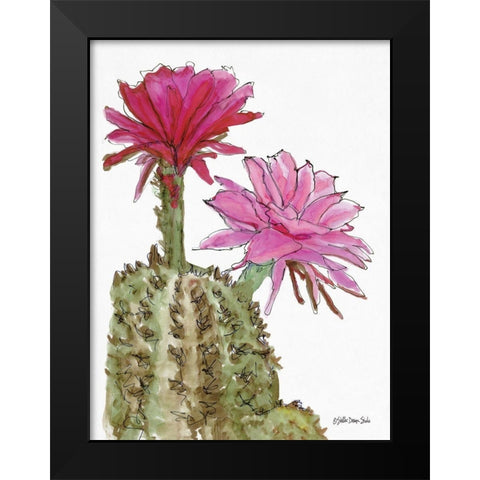 Cactus Flower 2    Black Modern Wood Framed Art Print by Stellar Design Studio