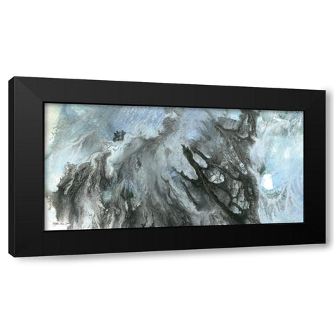 Marbled 2 Black Modern Wood Framed Art Print by Stellar Design Studio