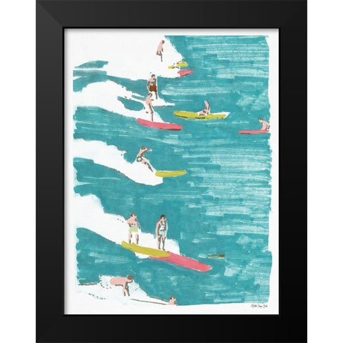 Surfs Up 2 Black Modern Wood Framed Art Print by Stellar Design Studio