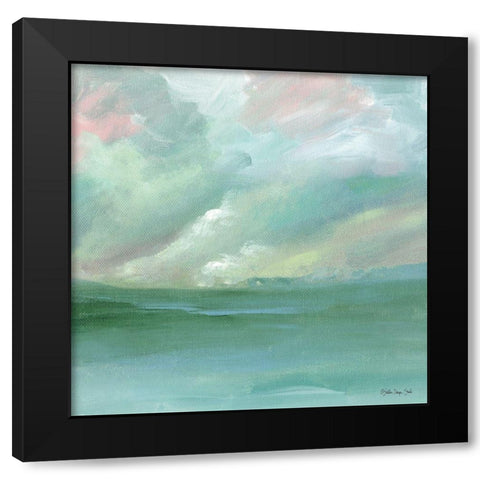 Calm Horizon 4 Black Modern Wood Framed Art Print by Stellar Design Studio