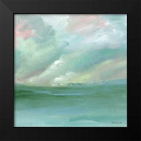 Calm Horizon 4 Black Modern Wood Framed Art Print by Stellar Design Studio