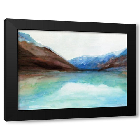 Mountain Lake 6 Black Modern Wood Framed Art Print by Stellar Design Studio