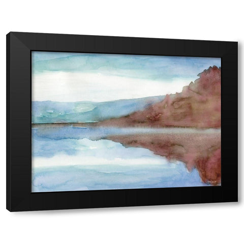 Mountain Lake 7 Black Modern Wood Framed Art Print with Double Matting by Stellar Design Studio