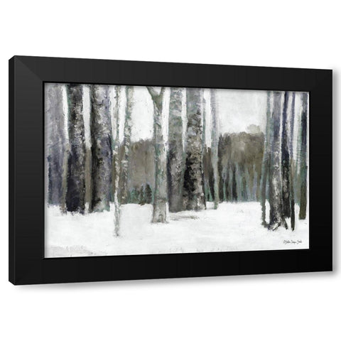 Winter Forest Black Modern Wood Framed Art Print by Stellar Design Studio