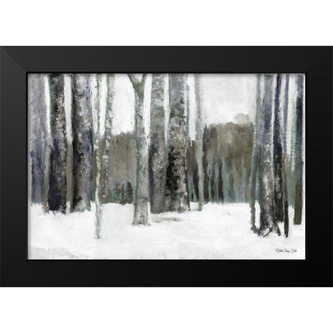 Winter Forest Black Modern Wood Framed Art Print by Stellar Design Studio