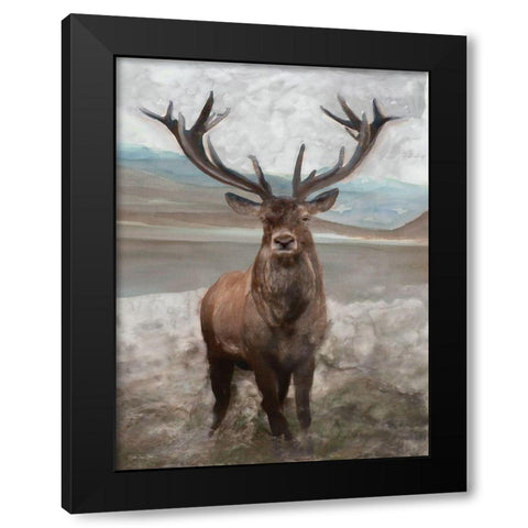 Grand Elk 1 Black Modern Wood Framed Art Print by Stellar Design Studio