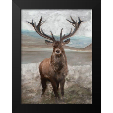 Grand Elk 1 Black Modern Wood Framed Art Print by Stellar Design Studio