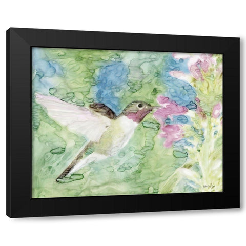 Hummingbird 1 Black Modern Wood Framed Art Print with Double Matting by Stellar Design Studio
