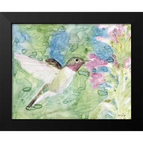 Hummingbird 1 Black Modern Wood Framed Art Print by Stellar Design Studio