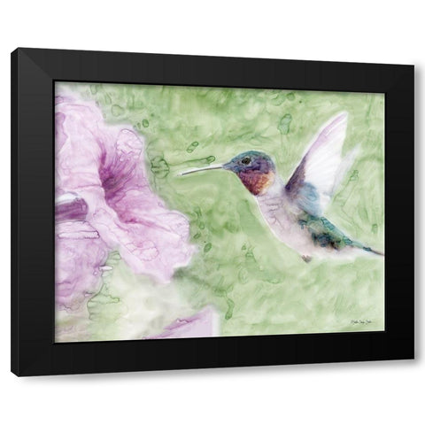 Hummingbird 2 Black Modern Wood Framed Art Print by Stellar Design Studio