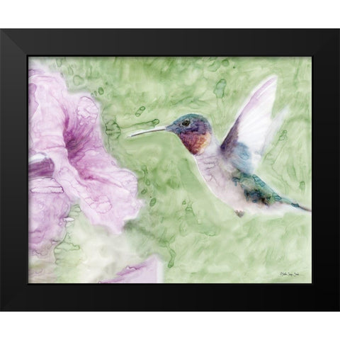 Hummingbird 2 Black Modern Wood Framed Art Print by Stellar Design Studio