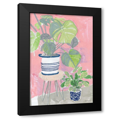 Potted Still Life Black Modern Wood Framed Art Print by Stellar Design Studio