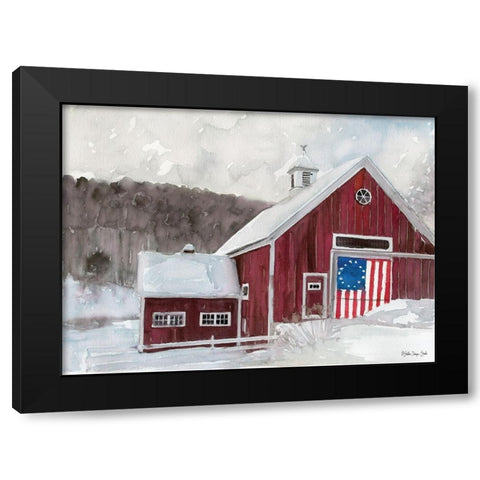 American Barn Black Modern Wood Framed Art Print with Double Matting by Stellar Design Studio